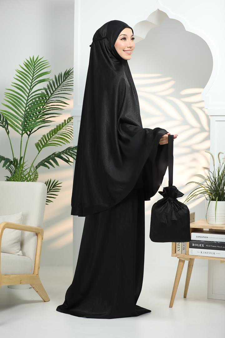 Satin Muslim queen (Noir/ Black)