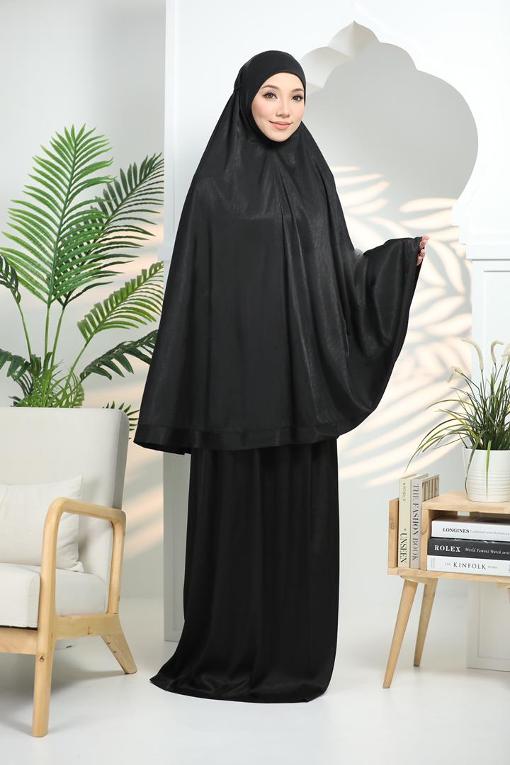 Satin Muslim queen (Noir/ Black)