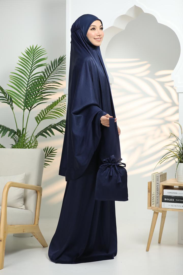 Satin Muslim Queen ( Bleu nuit/ Dark Blue)