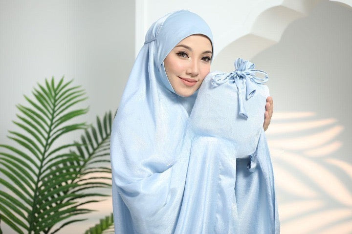 Satin Muslim queen (Bleu clair / Sea blue)