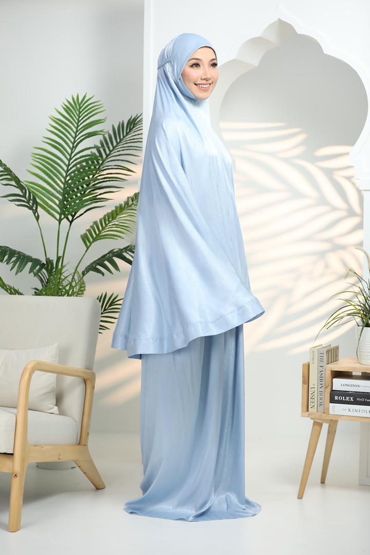 Satin Muslim queen (Bleu clair / Sea blue)