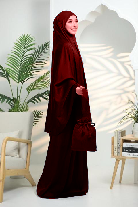 robe de priere-rouge satin